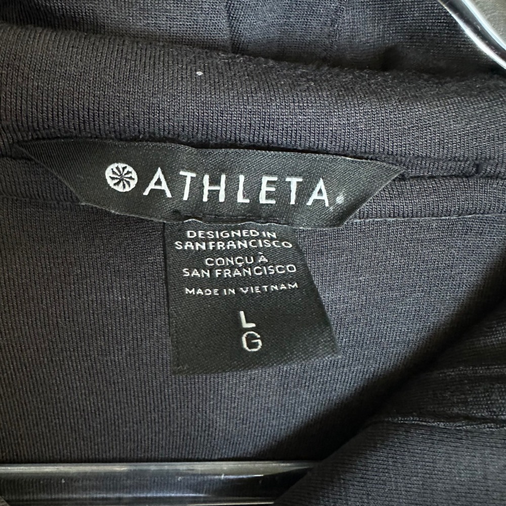 Athleta Seasoft Bubble Hem Zip-Up Dark Charcoal Hoodie - Picture 6 of 8